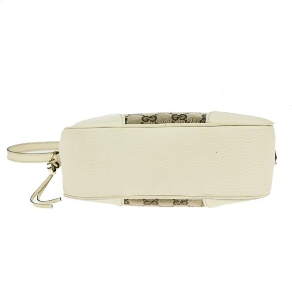 GUCCI Logo GG Pattern Mini Shoulder Bag Canvas Leather Brown White GHW - Picture 7 of 15